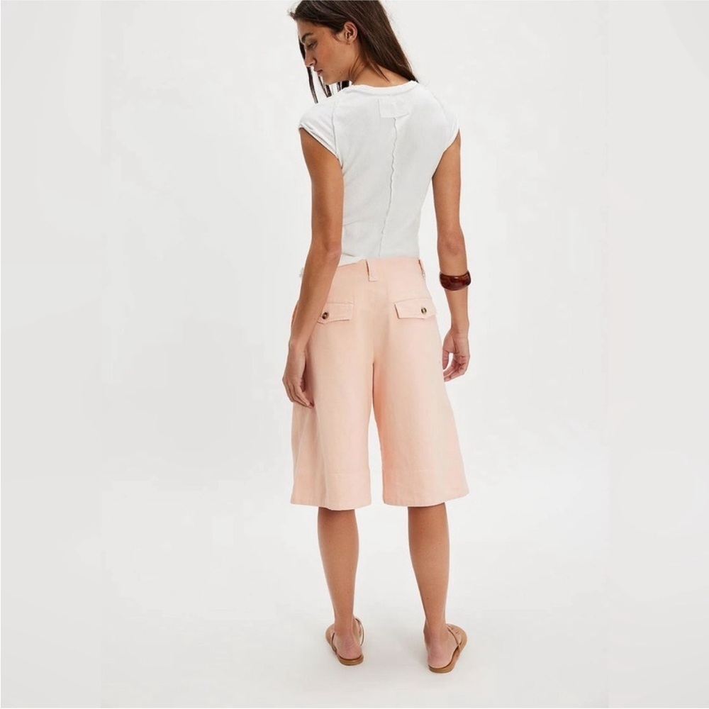 NEW Free People Sadie A-Line Long Pleated Women's Shorts Peach Blush Sz 0 & 4 - Picture 4 of 13